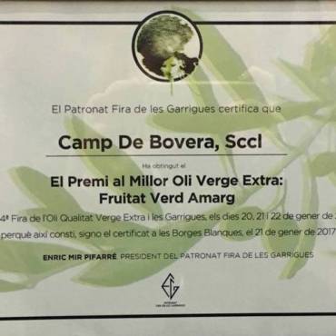 Premio al mejor aceite virgen extra: afrutado verde amargo